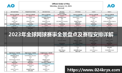 2023年全球网球赛事全景盘点及赛程安排详解
